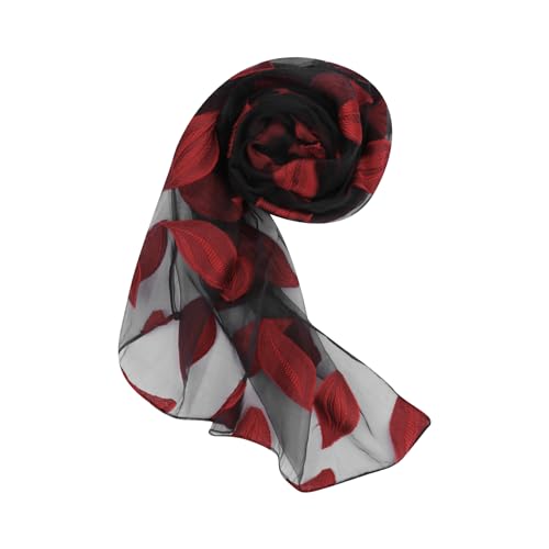 ANKOMINA Women Girls Soft Lightweight Leaves Mesh Sheer Silk Scarf Fashion Lace Beach Wrap and Shawls Towel Scarves2