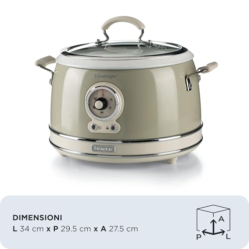 Ariete 2904 Rice Cooker + Slow Cooker - Cuociriso Elettrico con bowl in ceramica - Sushi fatto in casa - Multicooker - Linea Vintage - 3,5 L - 700 W - Beige - immagine 3