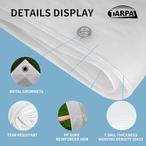 Image of TARPAL 4'x8'(2pack) Semi Clear Tarp with Grommets Greenhouse Cover 7.5mil