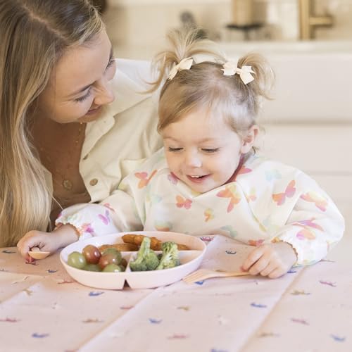 Image of Tiny Twinkle Long Sleeve Bib for Babies & Toddlers | Waterproof Smock Bib for Eating | Machine Washable & Mess-Proof Feeding Essentials | Newborn Shower Gift (Butterflies, 6-24M)