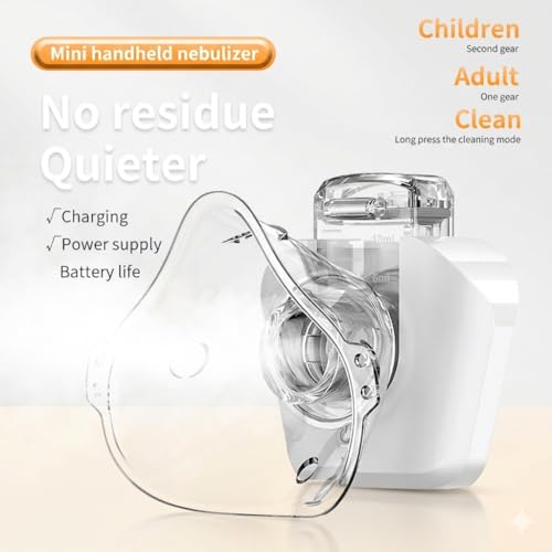 Image of Portable Rechargeable Nebulizer Machine for Kids & Adults with Mask | Quiet Handheld Mesh Inhaler for Fast Asthma, Cough & Breathing Relief at Home or Travel
