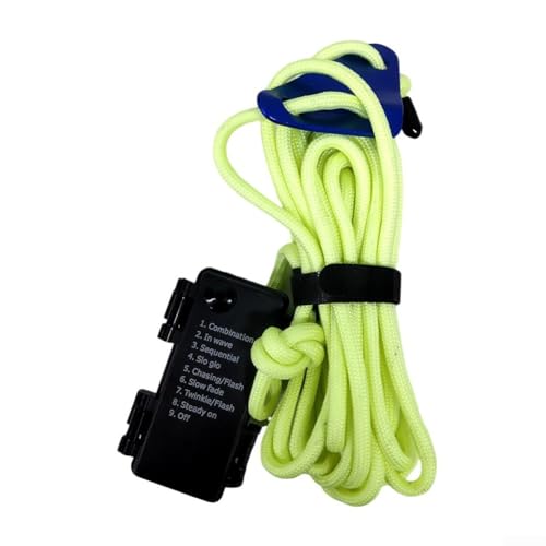 Cuerda de luces LED de 300 cm para uso al aire libre con 8 modos de interruptor, cuerdas luminosas ideales para tiendas de campaña y senderismo, impermeable IP66 (300 cm amarillo claro)