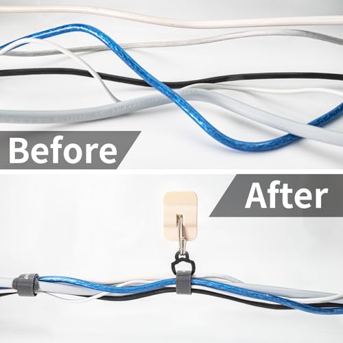 108pcs Cable Ties Reusable: Tidy Up Cluttered Cables, No More Mess, Long-Lasting, Firmly Sticking, Easy to Use, Multi-Purpose - Image 3