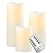 Produktbild sompex LED Außenkerze - Kunststoff Elfenbein, Höhe:3er Set (12.5-23cm + Fernbedienung)