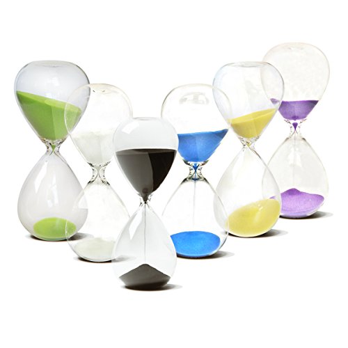Hourglass, Hovebeaty Hand-Blown Sand Timer Set For Time Management 15 Minutes Durable Glass Construction (15 Min, Black) #TOP7