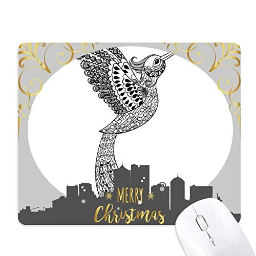 La nuit de noël tapis de souris caoutchouc peinture en plume d'oiseau tapis de bureau artistique