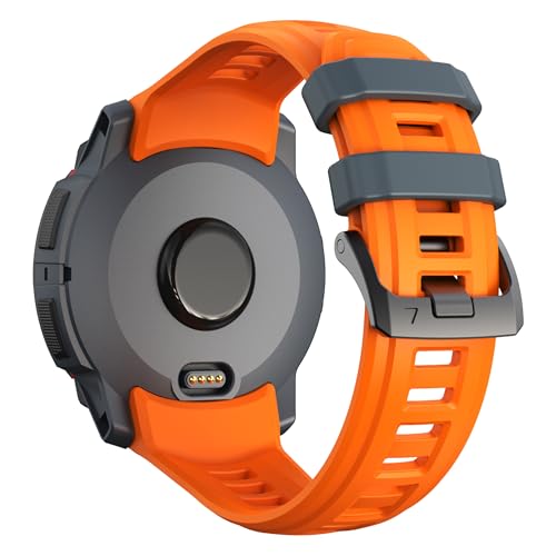 Image of XMUXI Compatible with Garmin Instinct 3 45mm Watch Strap Silicone Sport Replacement Band for Instinct 3 Solar 45mm /Instinct 3 Amoled 45mm with Stainless Steel Buckle(NO WATCH)