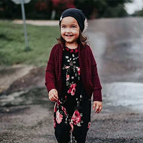 Toddler Kids Girls Knitted Sweaters Solid Color Casual Cardigan Sweater Fall Winter Long Sleeve Coat Child3