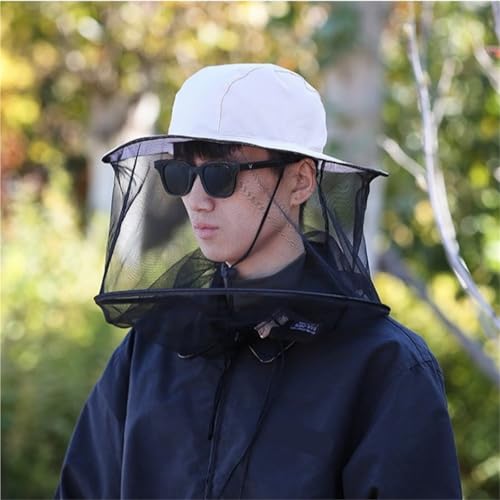 Sombrero de mosquitera antijunjenes para pescar sin picaduras en el cuello 4