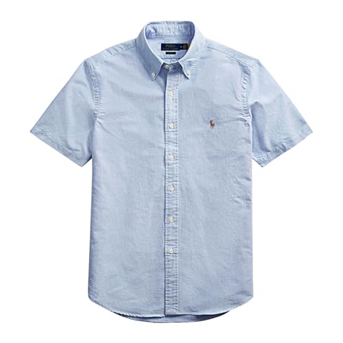 Image of Men's Short Sleeve Oxford Shirt Classic Fit Button Down Cotton | Short Sleeve, Classic Fit, 100% Breathable Cotton, Subtle Chest Embroidery