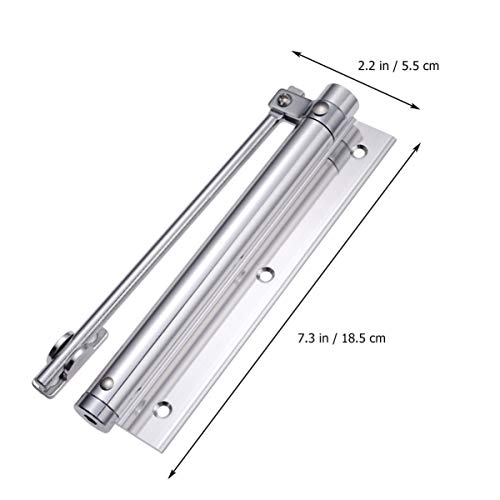 Imikeya Automatic Door Closer Household Automatic Door Closing Machinery 35Kg Thrust Hidden Door Closer Elastic Booster Buffer Closing Accessories (Bright) Screen Door Closer #TOP1