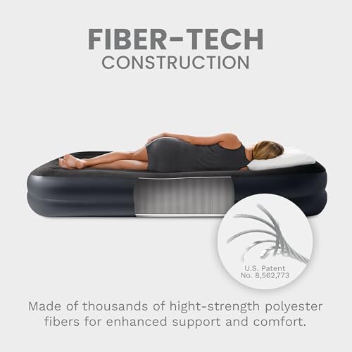 Image of INTEX Dura-Beam Plus 16.5 inch Twin Size Air Mattress with Built-in Pump