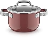 WMF Fusiontec Mineral Pro, Kochtopf mit Deckel 16 cm, langlebiges, kratzfestes Material, kleiner Topf Induktion, für alle Herdarten geeignet, Made in Germany, Rose Quartz, 0518905290