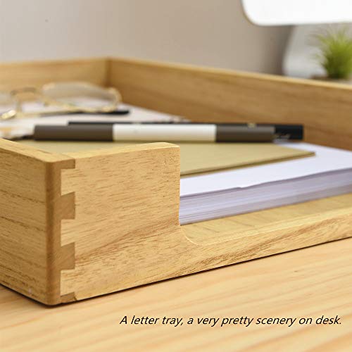 Kirigen Wood Letter-Size Tray Single-Tier (Tp-Na)- Wooden Tones Collection Front-Load Documents Tray For Office Desktop Organizer - Desk Magazine, File, Folder, Paper Holder Natural #TOP6