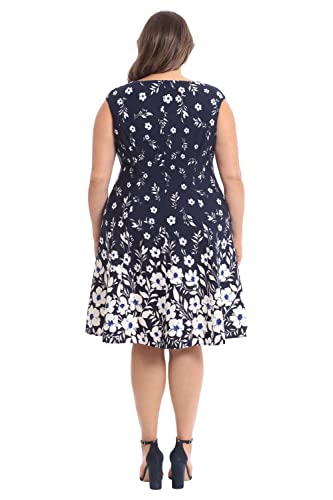 Image of London Times Womens Dresses Cap Sleeve Fit and Flare - Elegant Summer Cocktail Graduation Garden Party Wedding Guest Dress