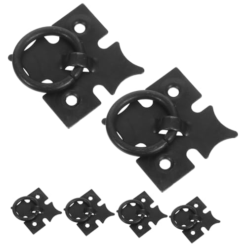 Lurrose 6 piezas Tiradores de Cajón Vintage de Hierro Negro de Manijas Retro para Muebles Instalación Armarios y Diseño Ergonómico y Duradero para Decoración Rústica y Clásica