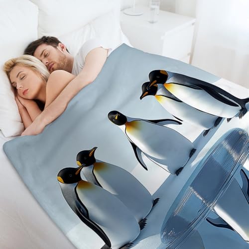 Couverture pingouin sauvage contre le froid plaid doux lit