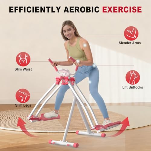 Image of HOTWAVE Space Walker Exercise Machine - Air Walker Elliptical Trainer for Home Use, with Foldable Design for an Aerobic Stepper and Cross Trainer Glider Exercise Machine for Men and Women