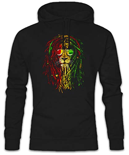 Urban backwoods rastafari lion i hoodie sweats à capuche sweat-shirt noir taille xl
