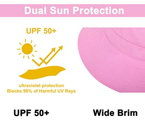 Simplicity Pink Kids Bucket Hat Beach Hats For Kids Breathable Baby Sun Hats Toddler Sun Hat Girls Age 2-4 Upf 50+ Travel Sun Hat Kids Toddler Farmer Hat Kids Beach Hat, Pink, 2-4T #TOP3