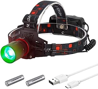 LUMENSHOOTER H10 T6 High Lumen Powerful Green LED Zoomable Hunting Headlight USB Rechargeable
