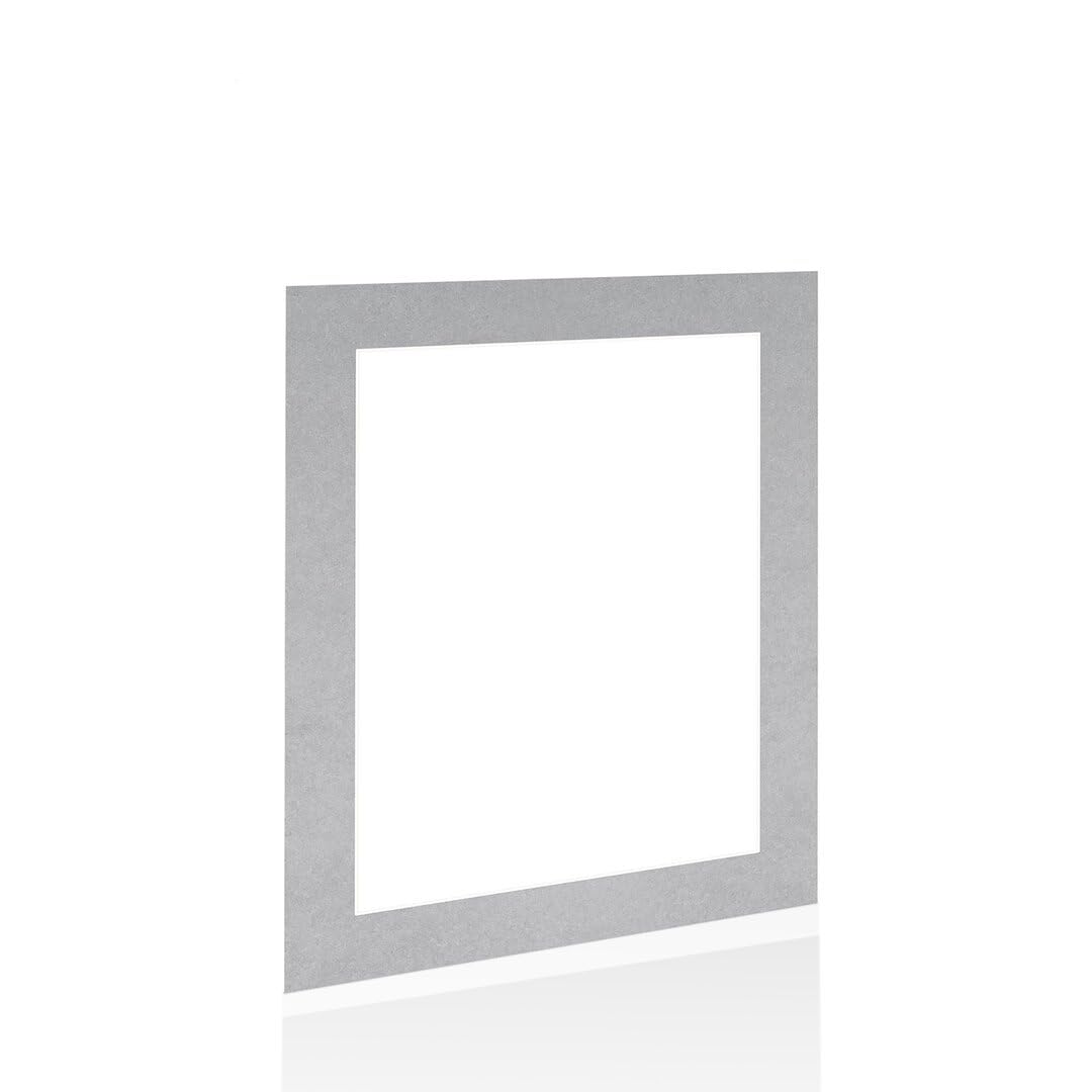 Procut Global 50x40cm Silver Picture Mounts to Fit 40x30cm Aperture - Precision Cut Cardboard Photo Mount - Ideal for Frames, Prints, Artwork & Certificates - Sizes & Colours Available — image 1