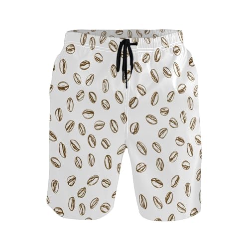 Coffee Beans Mens Swim Trunks Quick Dry Beach Shorts with Pocket S 23025222