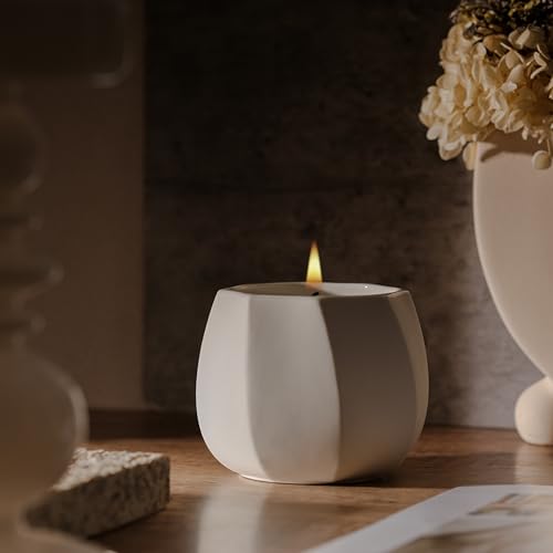 TALENT CANDLES Scented Candles Ceramics Cup Long Burn Time Natural Soy Wax Candles Perfect Gifts for Women & Men Birthday (Coconut & Tuberose Blossom) - Image 3