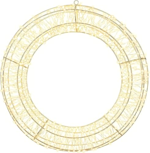 LED Lichterkranz Adventskranz Metall Silber Ø 40 cm, 720 LEDs...