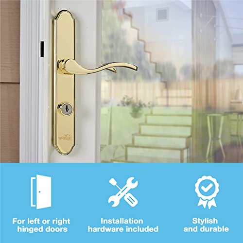Wright Products VMT115PB Serenade Mortise Keyed Lever Mount Latch With Deadbolt For Screen And Storm Doors thumb #4