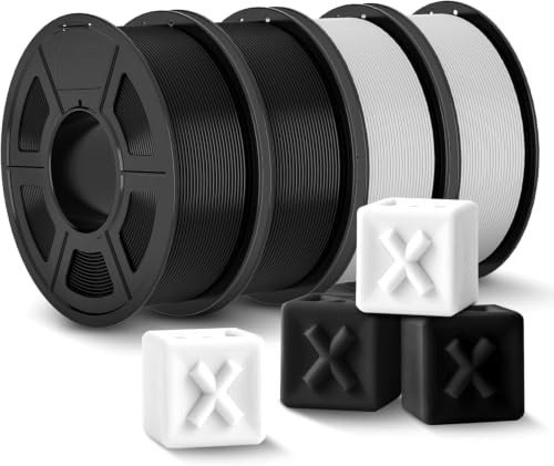 Image of JAYO PLA+ Filament Bundle (Black+White) 1.75mm, 1.1KG Per Spool, 4 Rolls | Upgraded Tough PLA+ Filament, Neatly Wound , Vacuum Sealed, Dimensional Accuracy + /- 0.02 mm, Fit Most FDM 3D Printers