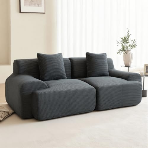 Image of Loveseat Modular Sectional Sofa, Modern 2 Seat Couch with Deep Seat