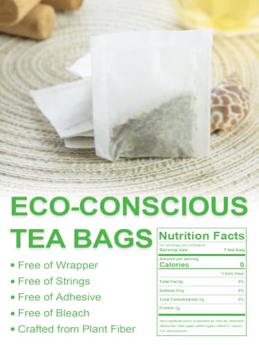 Image of TeeLux Decaf Lemon Ginger Green Tea Bags, Refreshing & Smooth Taste, 50 ct