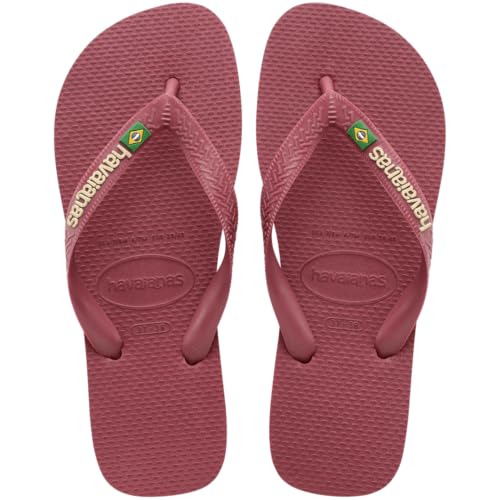 Havaianas Women's Brazil Logo Flip flops - Spring and Summer Sandals for Women - AMARANTH, 6W
