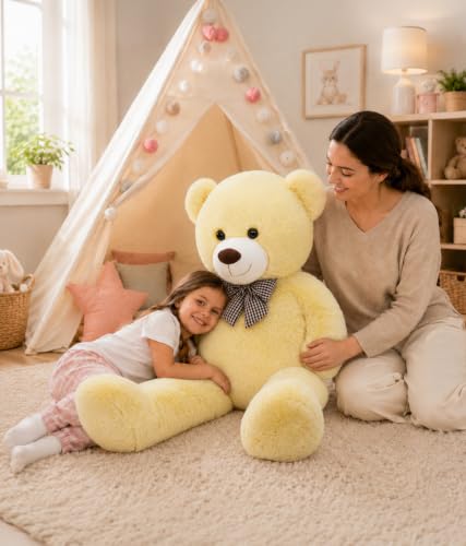 Image of MaoGoLan 47 Inch Giant Teddy Bear, Classic Soft Plush Gift | A sweet teddy bear stuffed animal gift for girlfriends, kids, birthdays, Valentine's Day, Christmas, and anniversaries