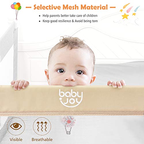 image for BABY JOY Bed Rails for Toddlers, 59'' Extra Long, Swing Down Bed Guard