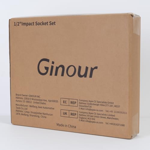 Ginour Impact Socket Set 1/2 Inch, 17PCs Drive Master Deep Impact Socket Set 10mm - 32mm, Metric, Cr-Mo, 6 Point, with 3/8'' to 1/2'' Adapter 11 Ginour Impact Socket Set 1/2 Inch, 17PCs Drive Master Deep Impact Socket Set 10mm - 32mm, Metric, Cr-Mo, 6 Point, with 3/8'' to 1/2'' Adapter - Image 11