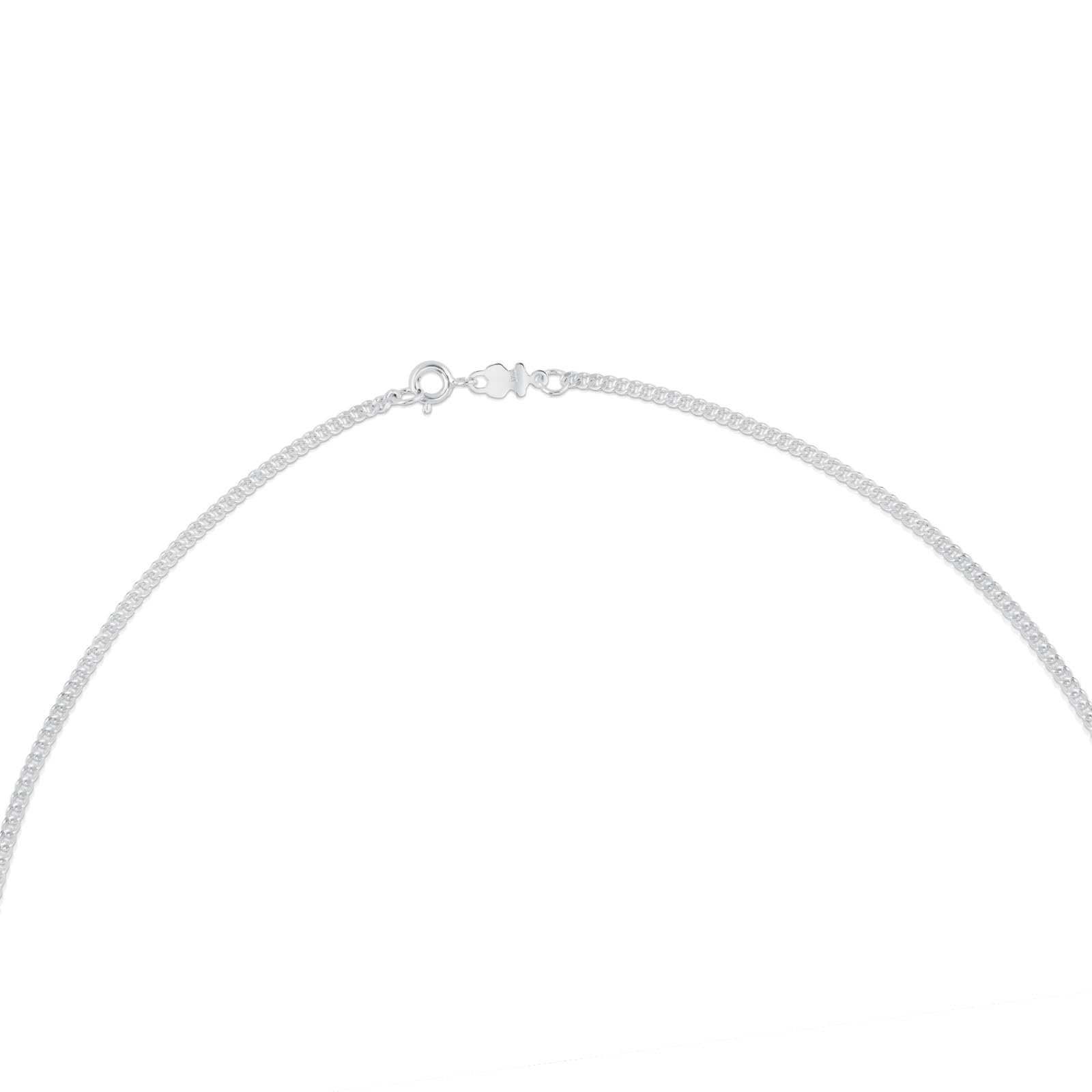 TOUS Cadena Mediana para Mujer de Plata de Primera Ley Cordón, 60 cm de Largo, Colección Basics