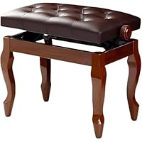 Amazon.co.jp: MENDOE ブラウン ピアノ椅子 木製 キーボードベンチ 猫