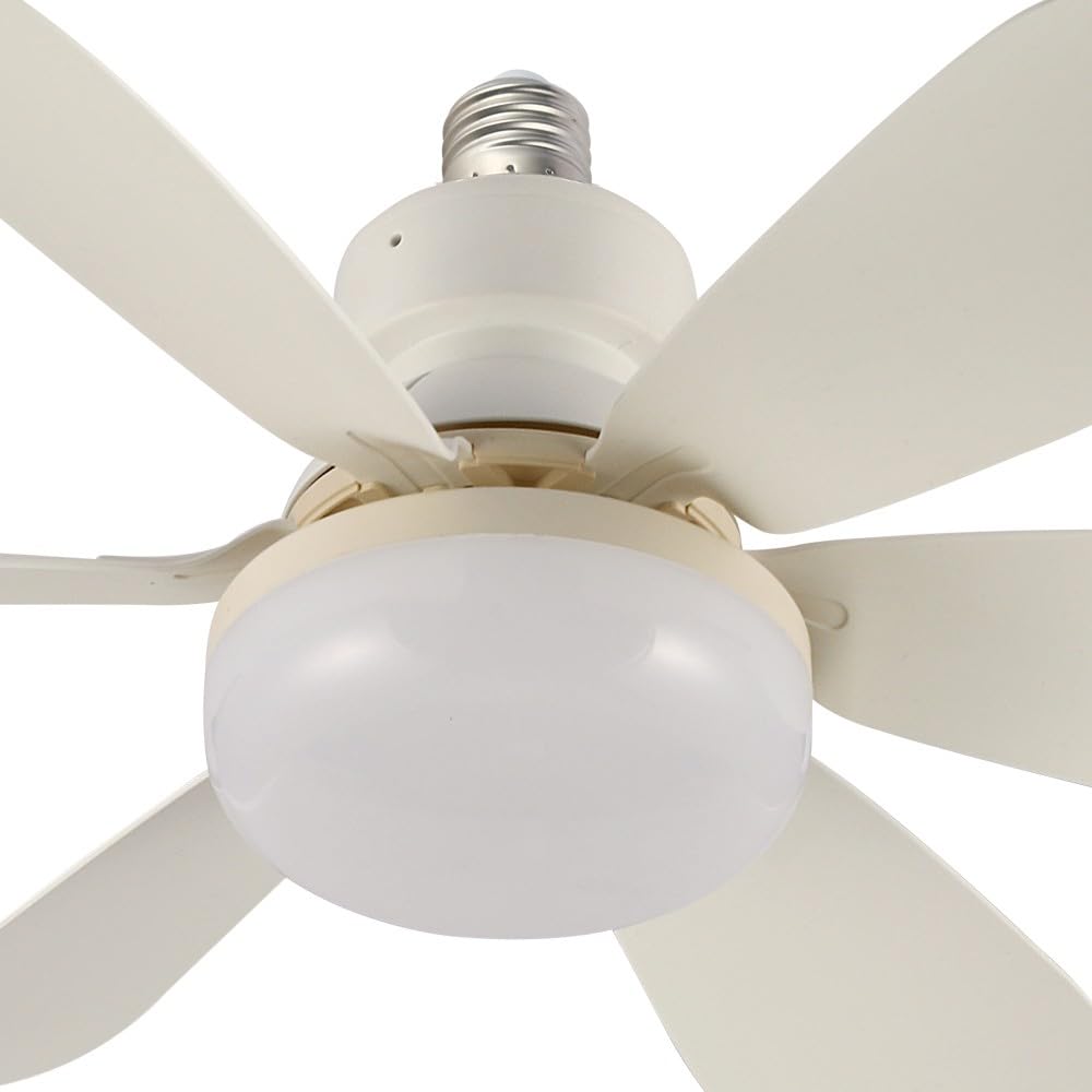 wonderlamp - Bombilla con ventilador de techo LED Altari E27 Blanco 18W con Mando a Distancia y CCT 3000-4000-6000K, Bombilla con aspas