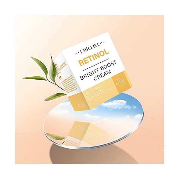Emieline Retinol Cream for Face, Face Moisturizer with Hyaluronic Acid and Collagen, Day and Night Cream, Anti Aging Cream for Face & Neck, Hydrating, Firming, Reduces Wrinkles, Fine Lines Face Cream