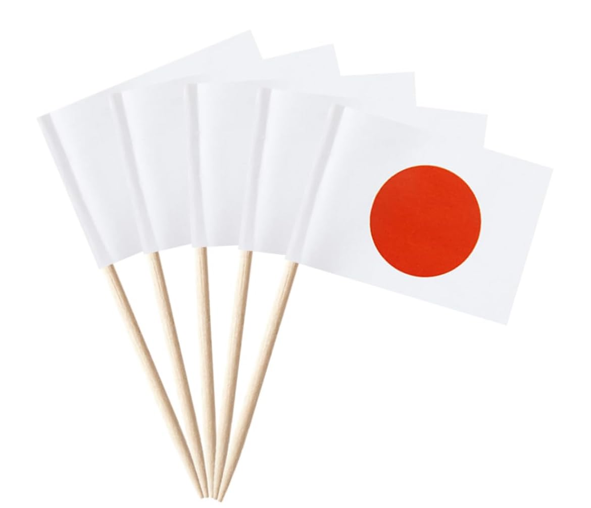 JULAK Flag Toothpick Double Sided Topper for national/independence day. Mini Stick Flags. Cupcake topper (Japan)