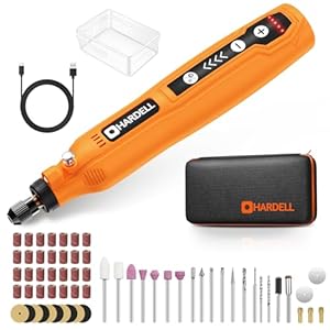 HARDELL Mini Amoladora ElÃ©ctrica Bateria, 5 Velocidades Herramienta Rotativa, 3.7V Con luz LED Mini Taladro ElÃ©ctrica Con 61 Accesorios Para PequeÃ±a Proyectos de Manualidades y CreaciÃ³n de Bricolaje