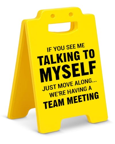 Funny Office Desk Decor You See Me Talking to Myself We're Having a Team Meeting Desk Sign Office Cubicle Decorations Team Office Gag Gifts for Coworker Teammate Boss Manager