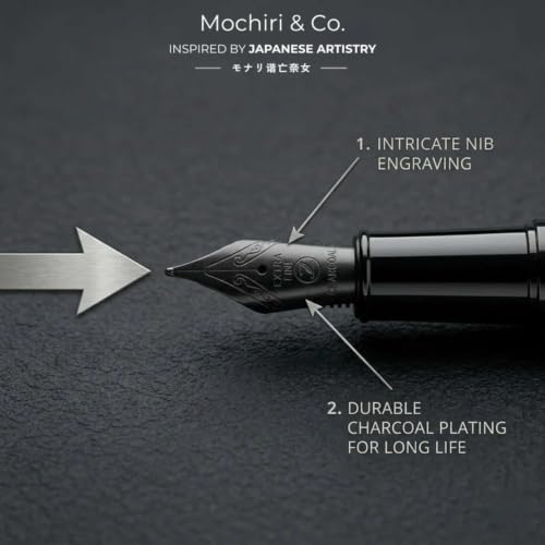 Image of Mochiri Co. Japan Charcoal Honeycomb Premium Fountain Pen I Long Writing Partner with Grip | Iridium Nib | Ideal for Festive & Corporate Gifting