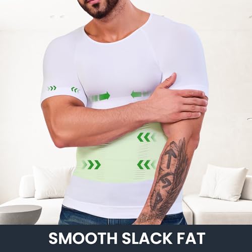 Men's Compression Shirt Tummy Control Shapewear Body Shaper Slim Undershirt2