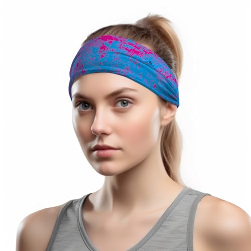Image of Duwoni Sports Headbands for Men, Moisture Wicking Workout Headband, Sweatband Headbands for Running,Cycling,Football,Yoga,Tennis,Hiking,Hairband for Women and Men