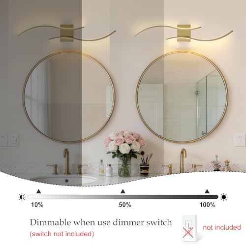 Image of KARTOOSH Hardwired LED Vanity Lights for Bathroom | 2 Pack 31.5 Inch, 3CCT Dimmable, Waterproof, Rustproof, Bathroom Light Fixtures Over Mirror