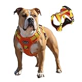 LUVMOJO XL Tactical Dog Harness No Pull Adjustable Puppy Vest Collar for Large Dogs, Heavy Duty Oxford Training Harnesses with Handle, Medium and Small Size Reflective Pet Collars for Walking, Running