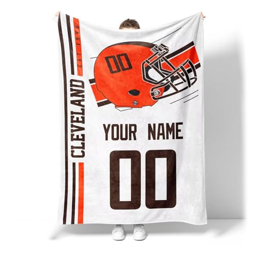 Image of Cleveland Throw Blanket Custom Name and Number Personalized Gifts for Men and Women